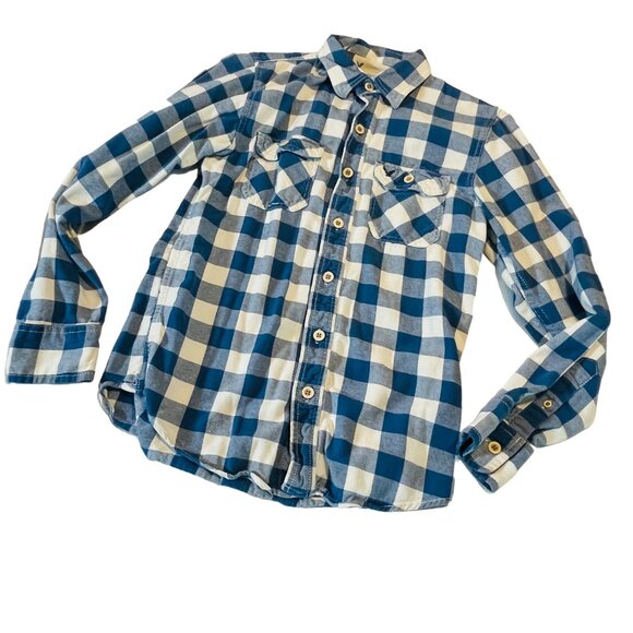 American Eagle Outfitters Other - American Eagle Outfitters Blue & White Plaid Button-Up Shirt XS